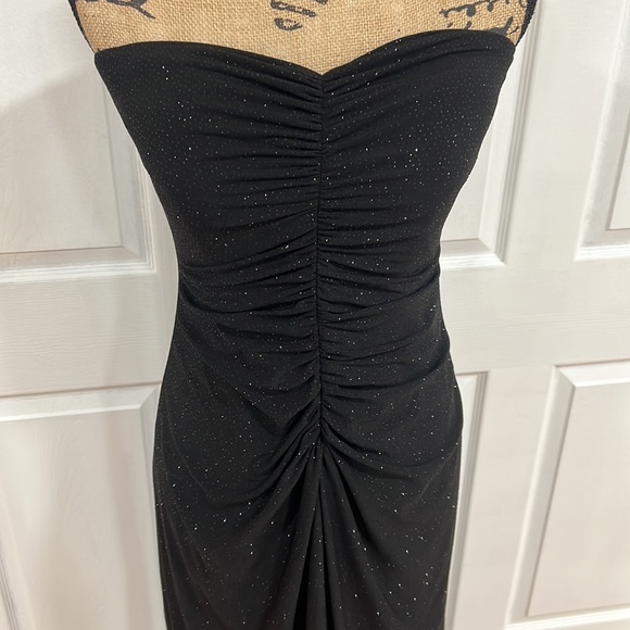 JS Boutique womanblack glittery long maxi formal dress evening gown shift - Picture 3 of 6